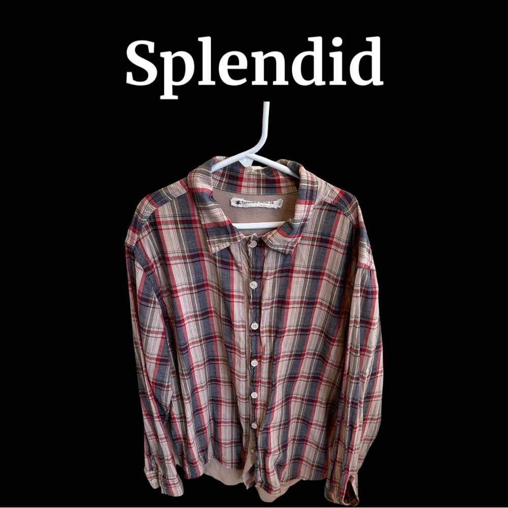 Boys splendid Button down plaid shirt size 8